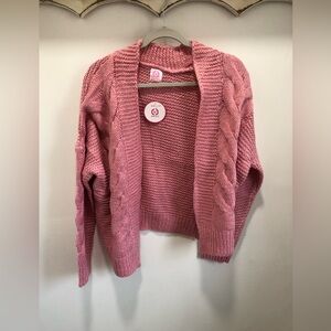 NWOT Pink Braided Sleeve Cardigan Boutique Wanna Be